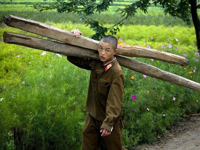 Voják z Jížní Koree pomáhá místnímu farmáři